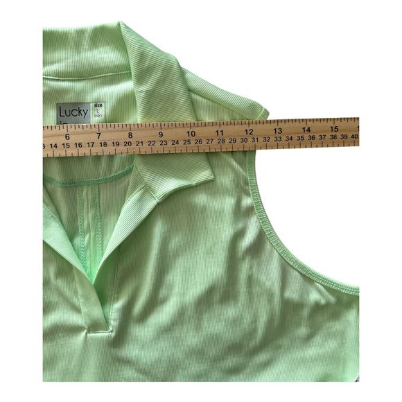 Lucky‎ in Love Women Rib Tie Back Tennis Tank Keylime Size L(12) - Picture 4 of 8